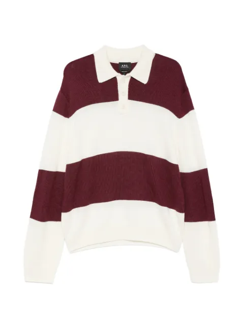 A.P.C. 스트라이프 폴로 칼라 스웨터