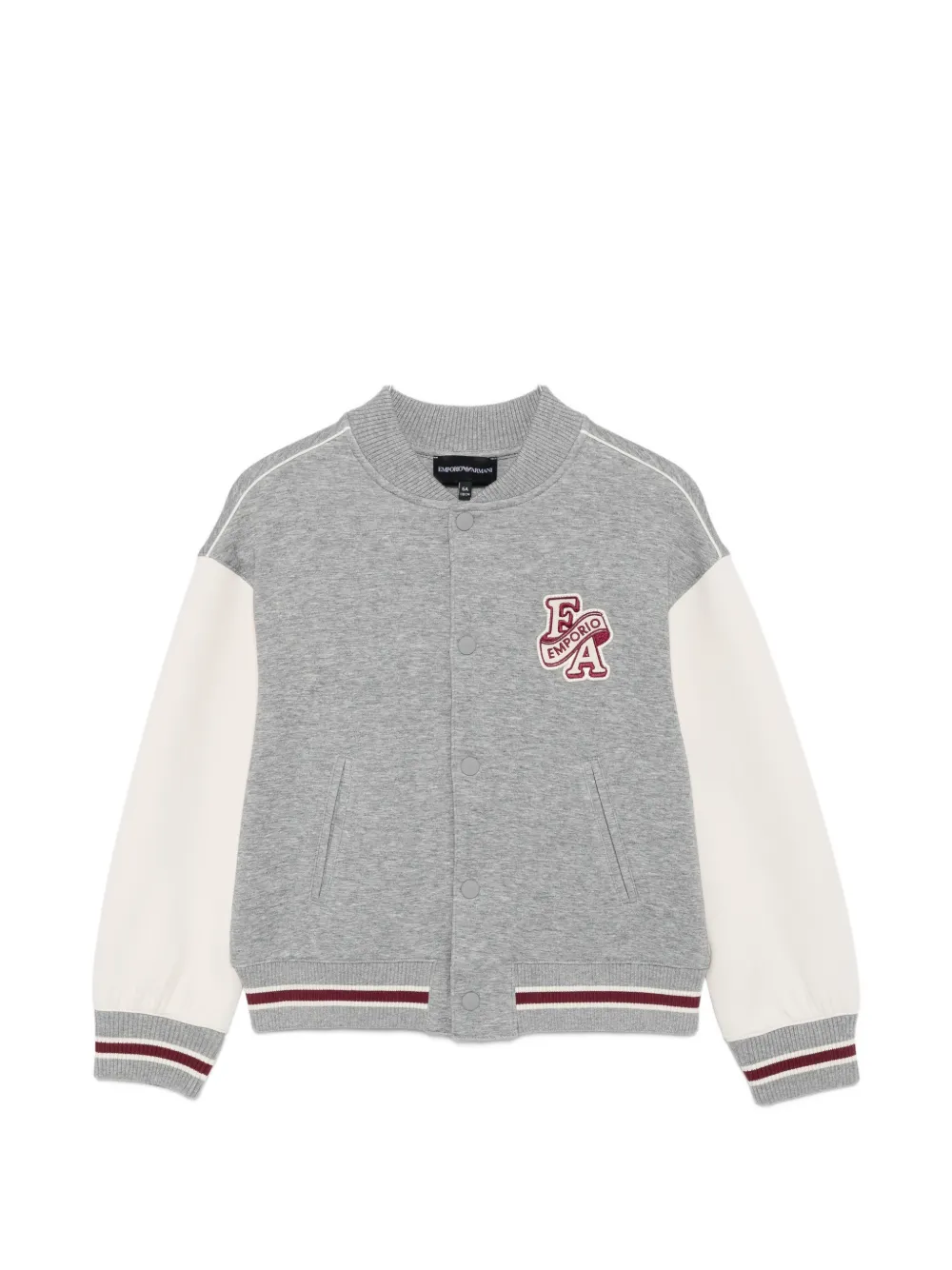 Emporio Armani Kids logo-patch bomber jacket - Grau