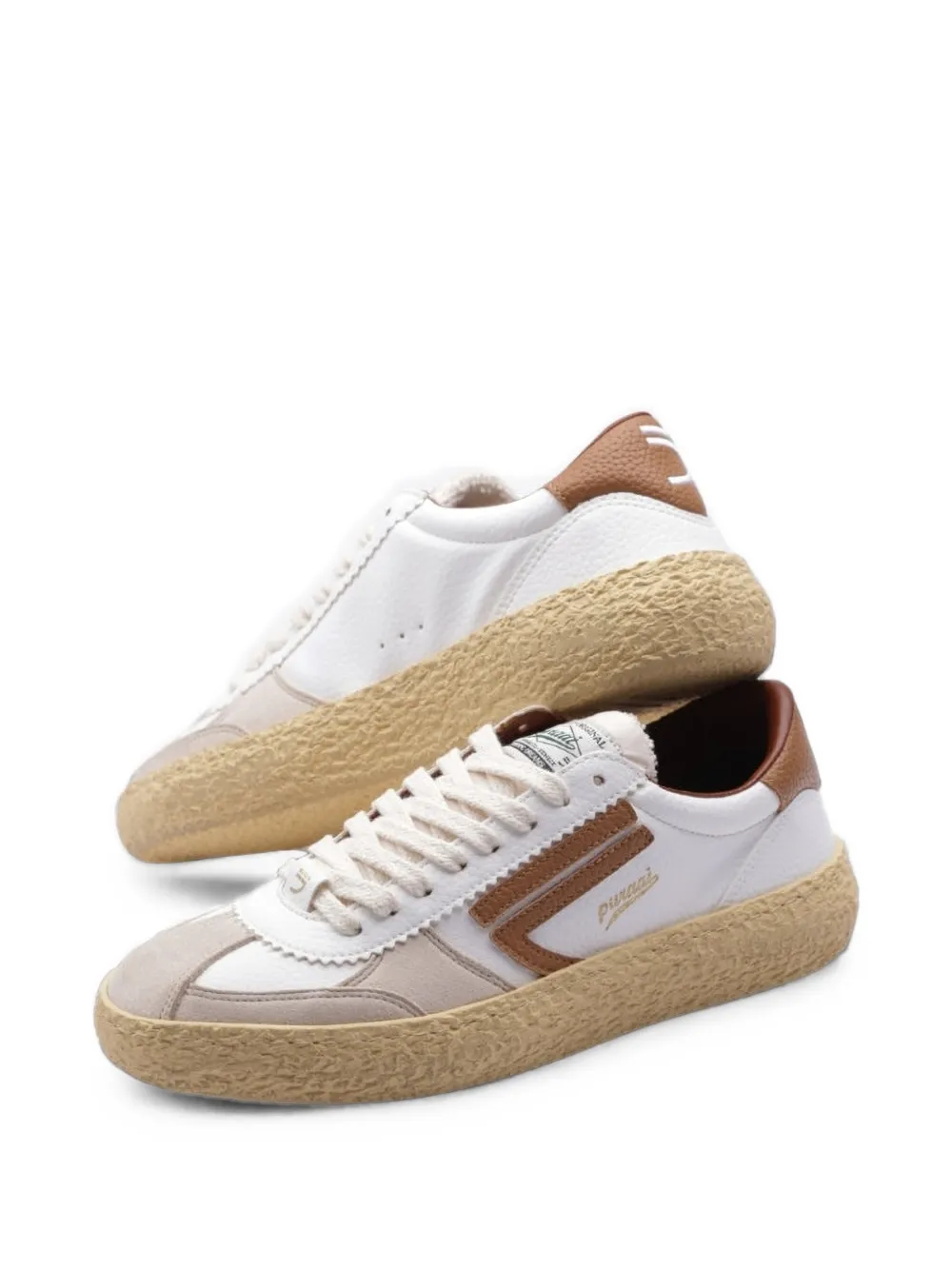 Puraai panelled leather sneakers Wit