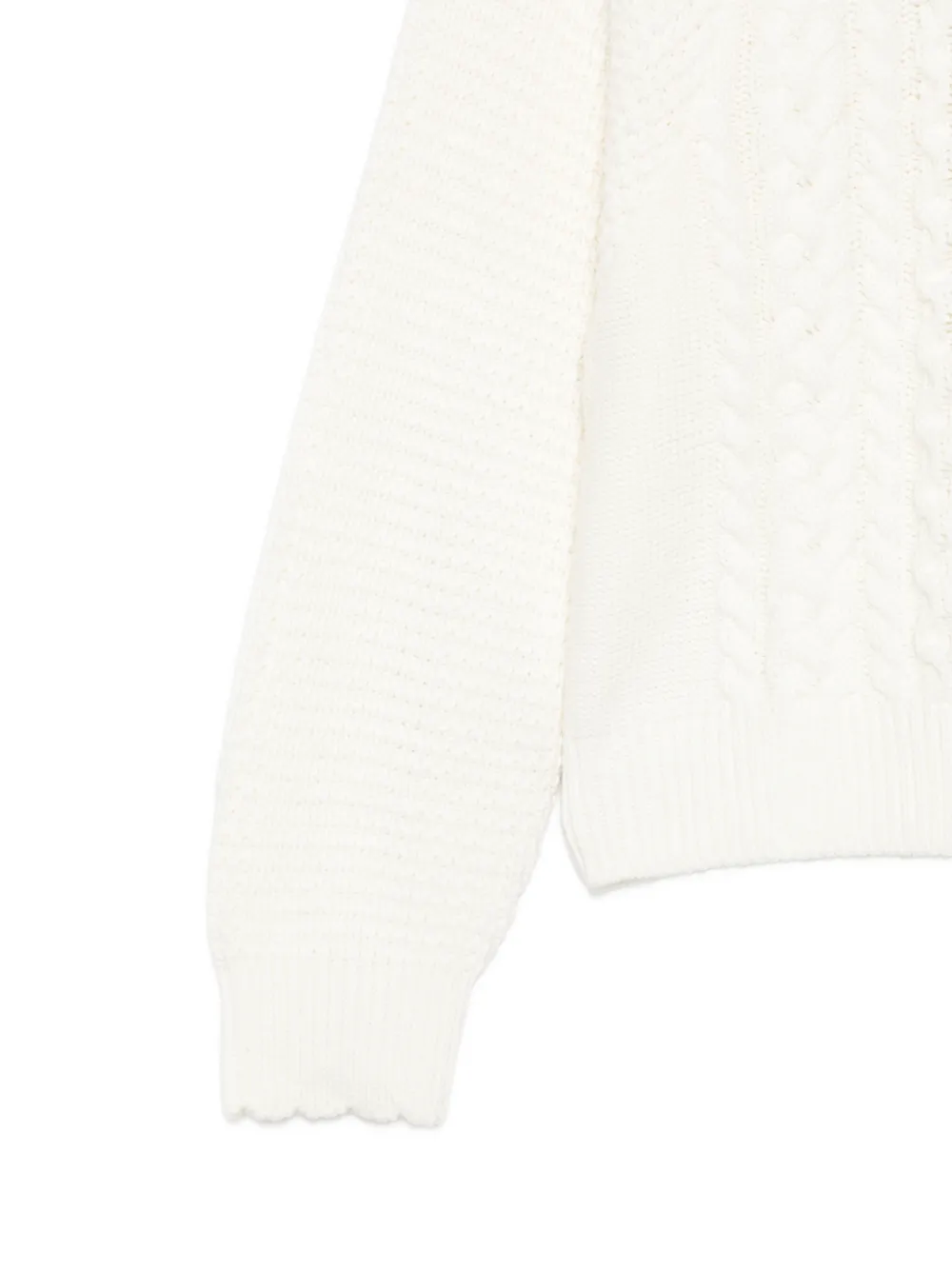 Emporio Armani Kids Kabelgebreide trui met gewelfde afwerking Wit