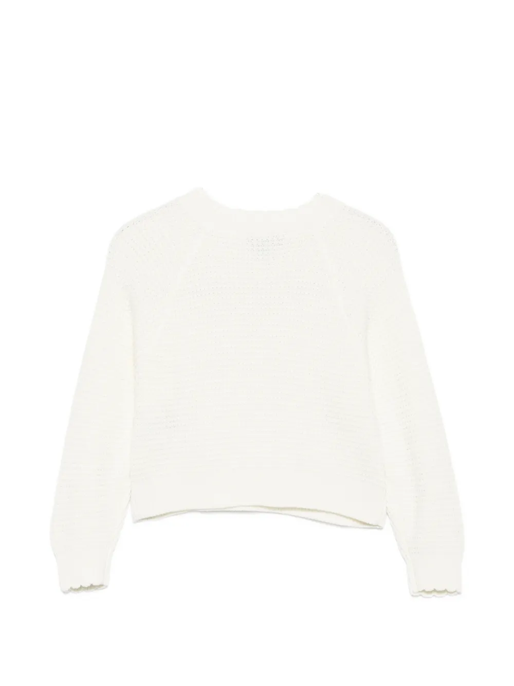 Emporio Armani Kids Kabelgebreide trui met gewelfde afwerking Wit