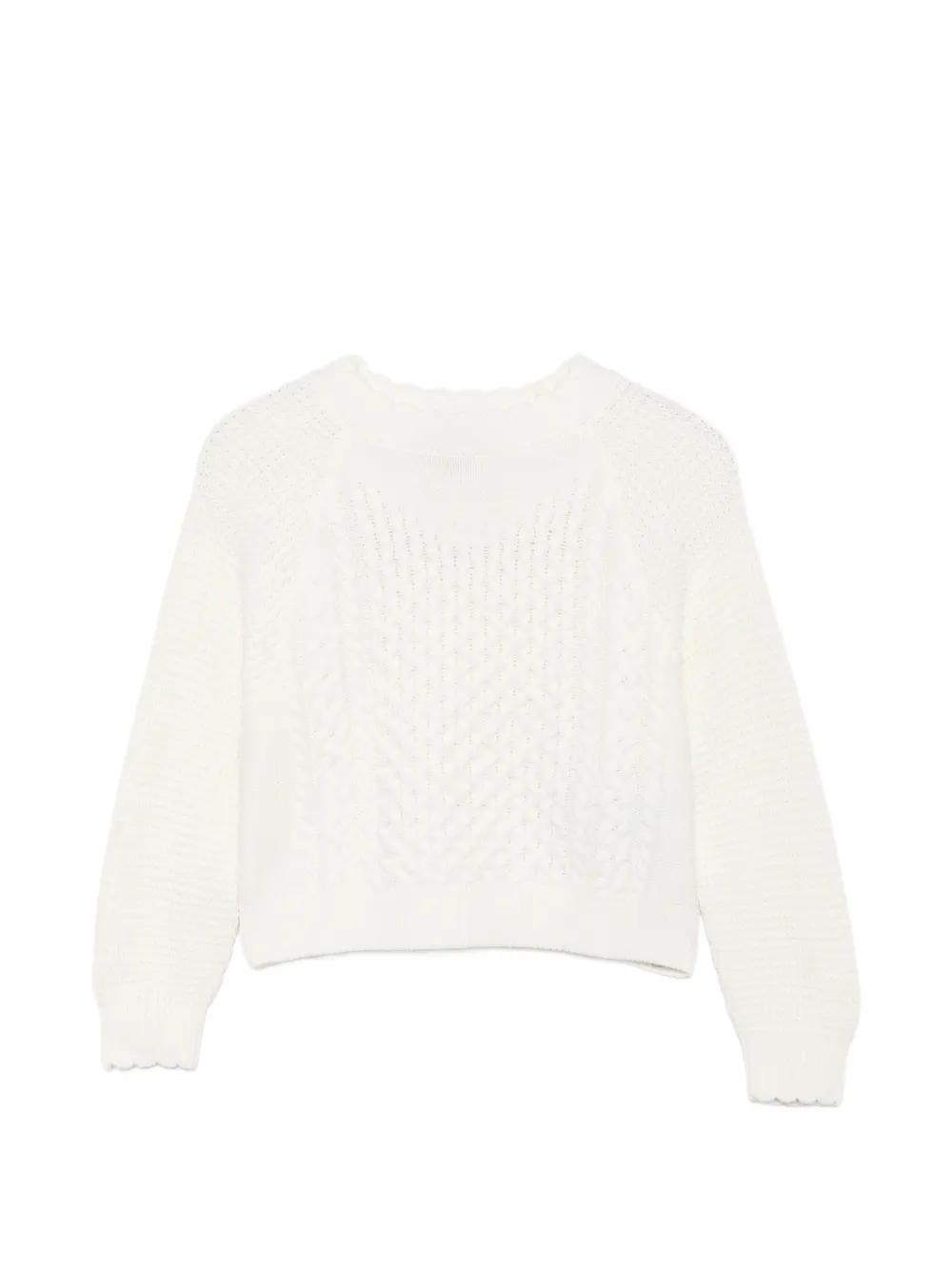 Emporio Armani Kids Maglione con orlo a smerlo - Bianco