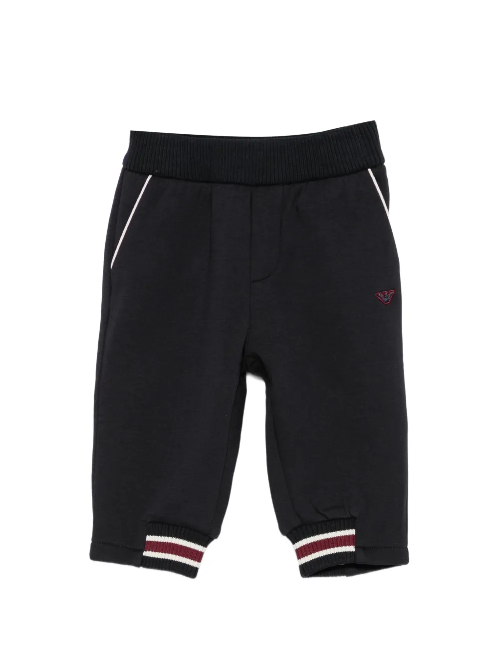 Emporio Armani Kids Pantaloni sportivi a righe con logo - Nero