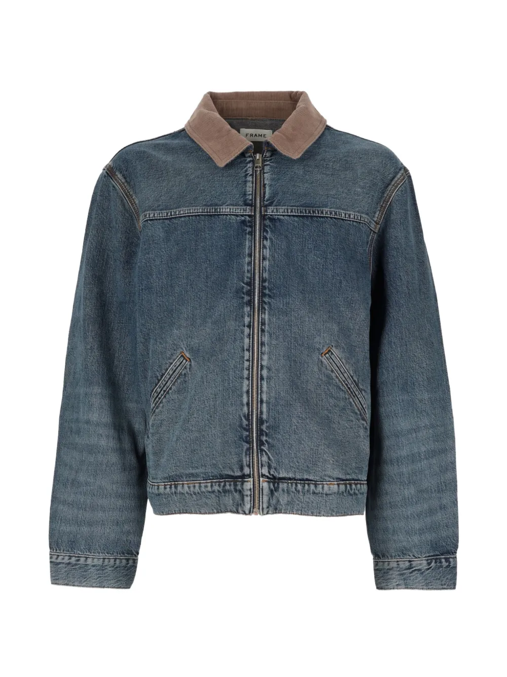 FRAME corduroy-collar trucker denim jacket - Blu