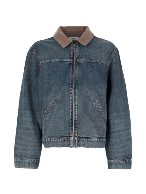 FRAME corduroy-collar trucker denim jacket