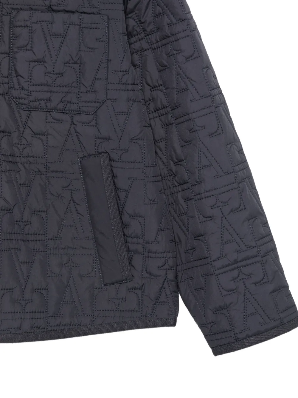 Emporio Armani Kids logo-quilted hooded jacket Grijs