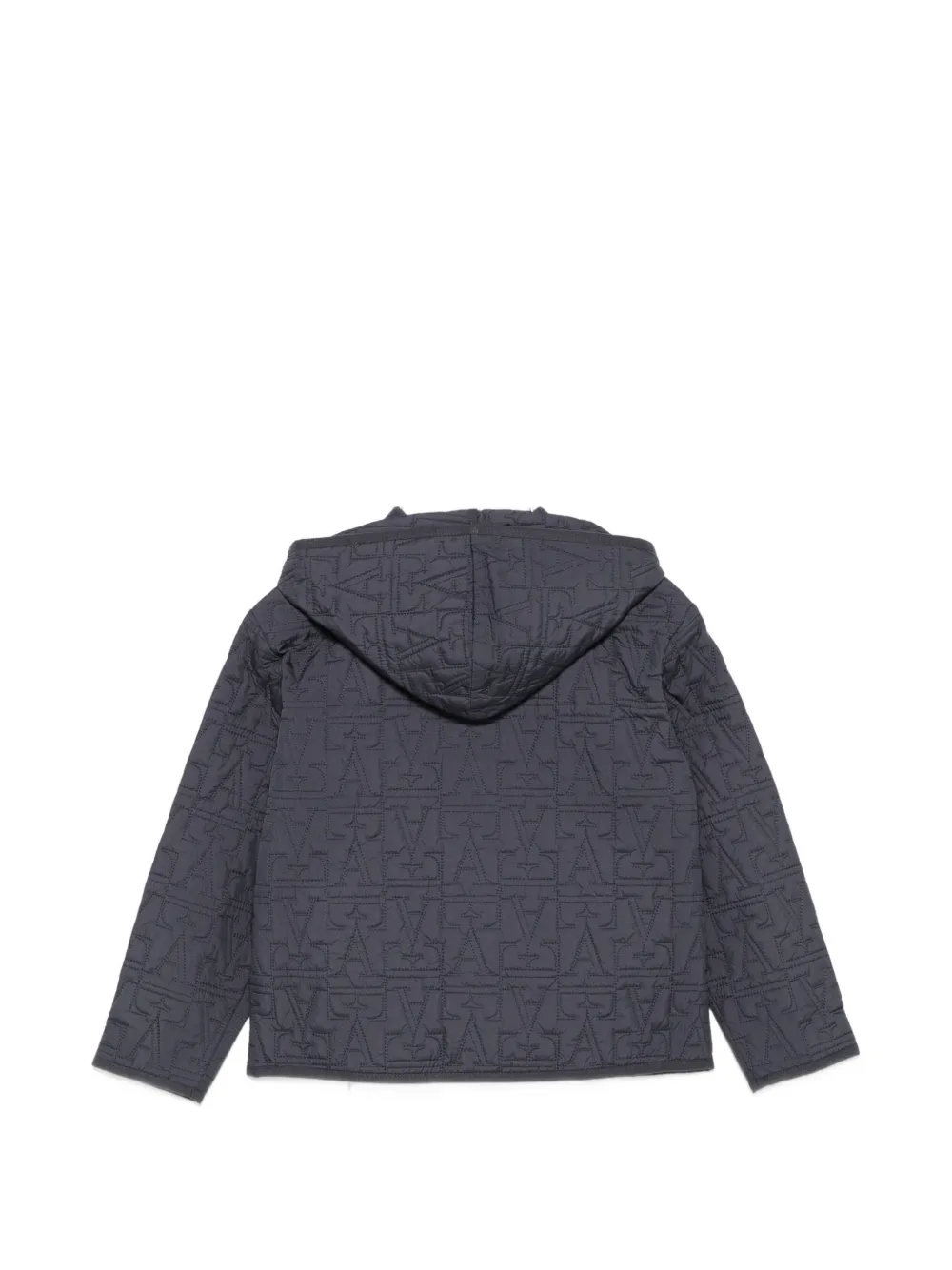 Emporio Armani Kids logo-quilted hooded jacket Grijs