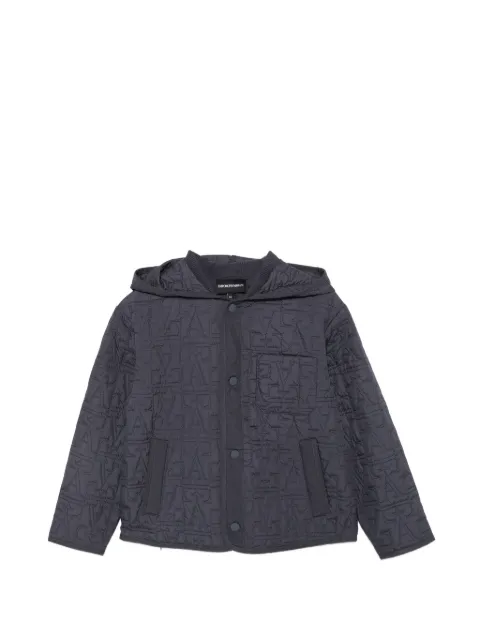 Emporio Armani Kids logo-quilted hooded jacket