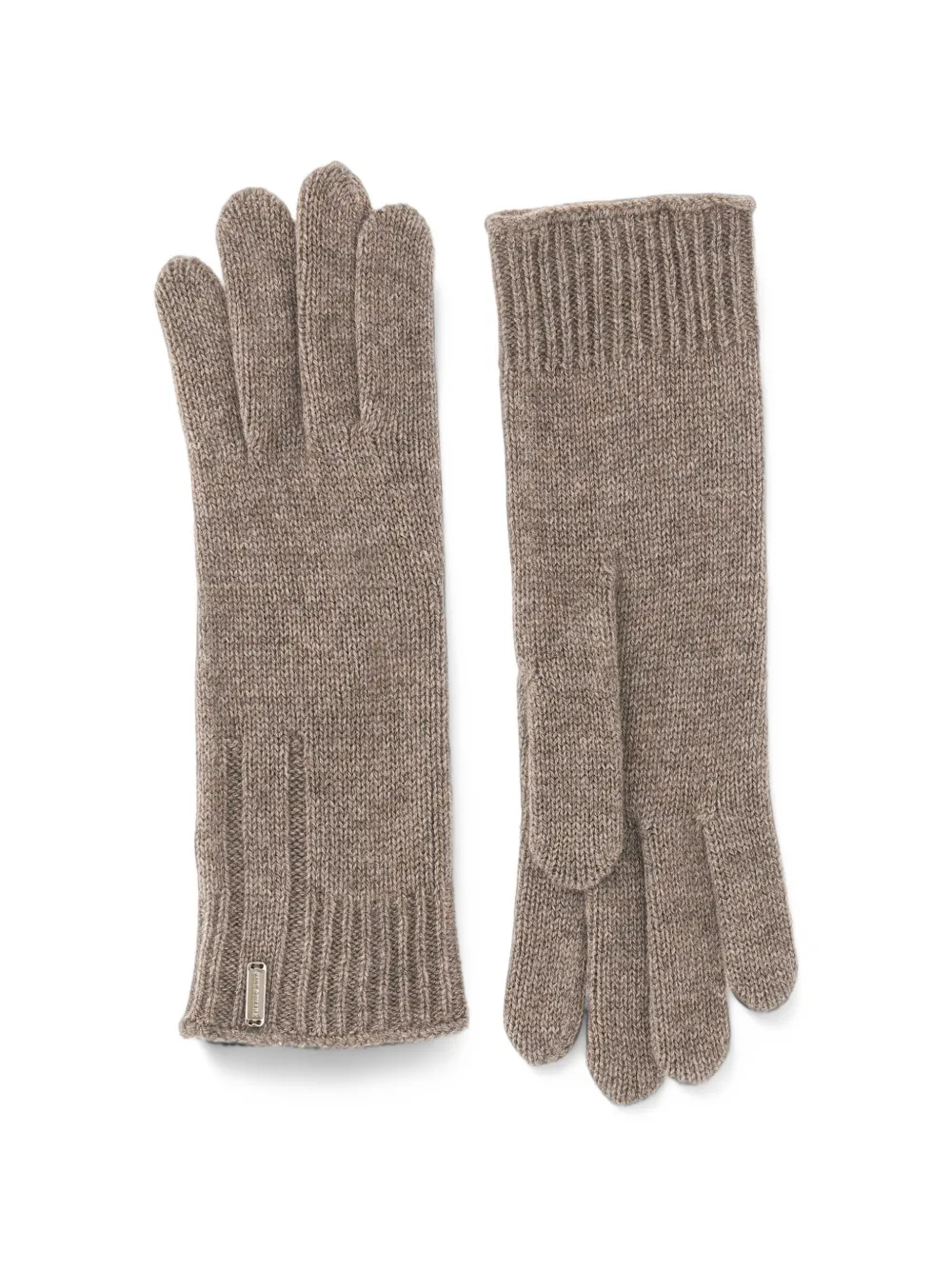 Paul & Shark logo-plaque ribbed-knit gloves - Grigio
