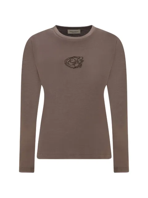 Paul & Shark beaded-logo long-sleeved cotton T-shirt