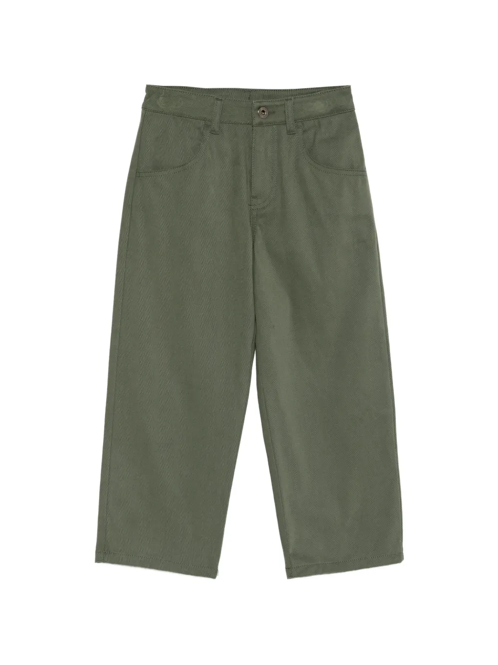 Emporio Armani Kids straight-leg logo-plaque trousers - Verde