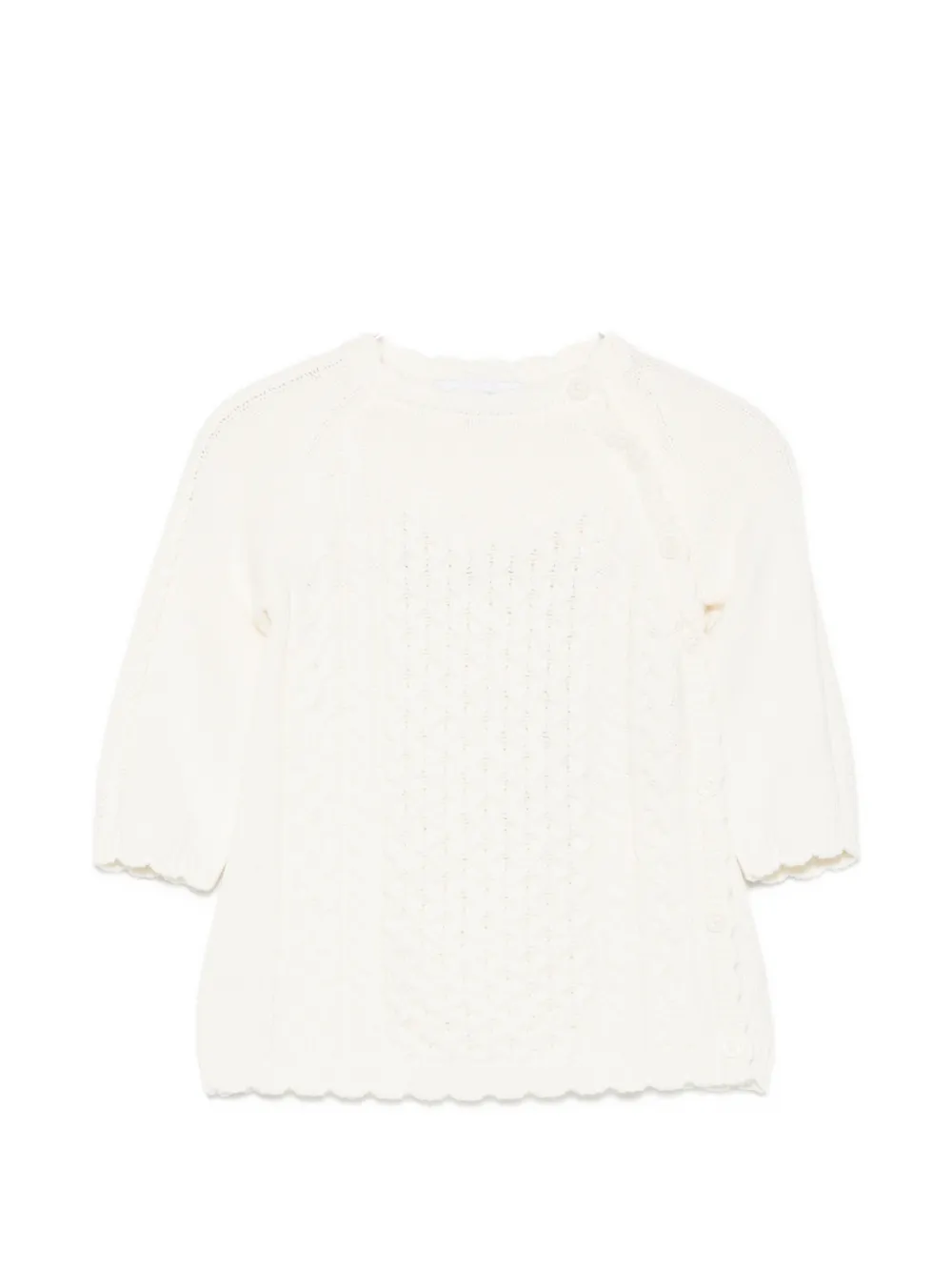 Emporio Armani Kids cable-knit scalloped cardigans - Bianco