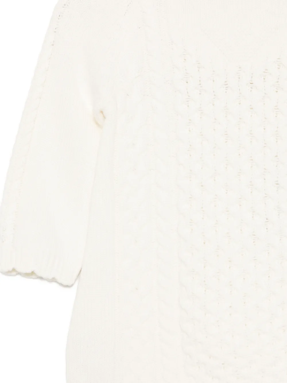 Emporio Armani Kids Kabelgebreide vesten met gewelfde rand Wit