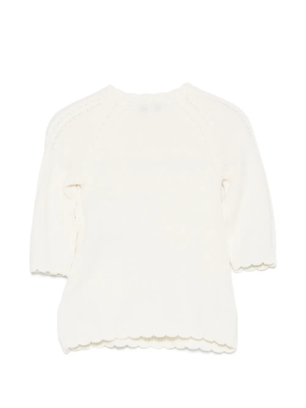 Emporio Armani Kids cable-knit scalloped cardigans - Bianco