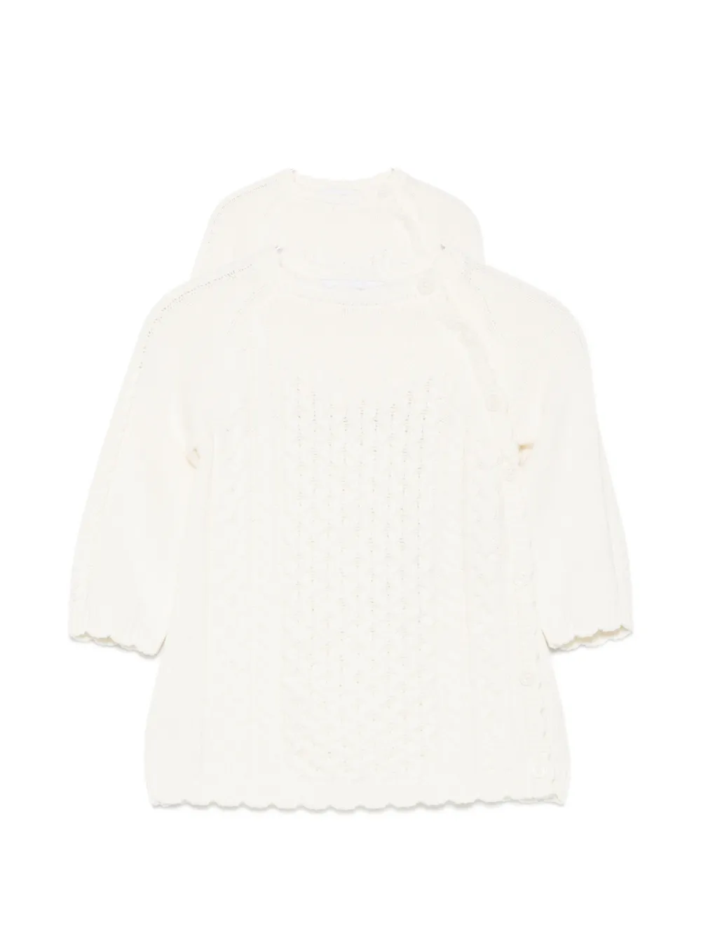 Emporio Armani Kids cable-knit scalloped cardigans - Bianco