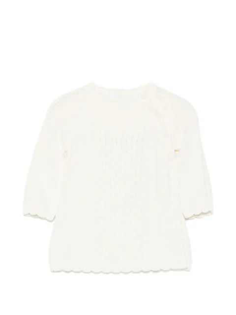 Emporio Armani Kids cable-knit scalloped cardigans