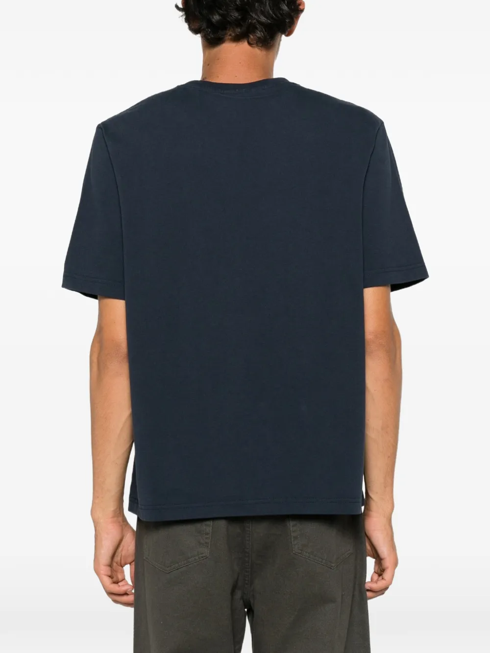 Maison Kitsuné T-shirt met geborduurd logo Blauw