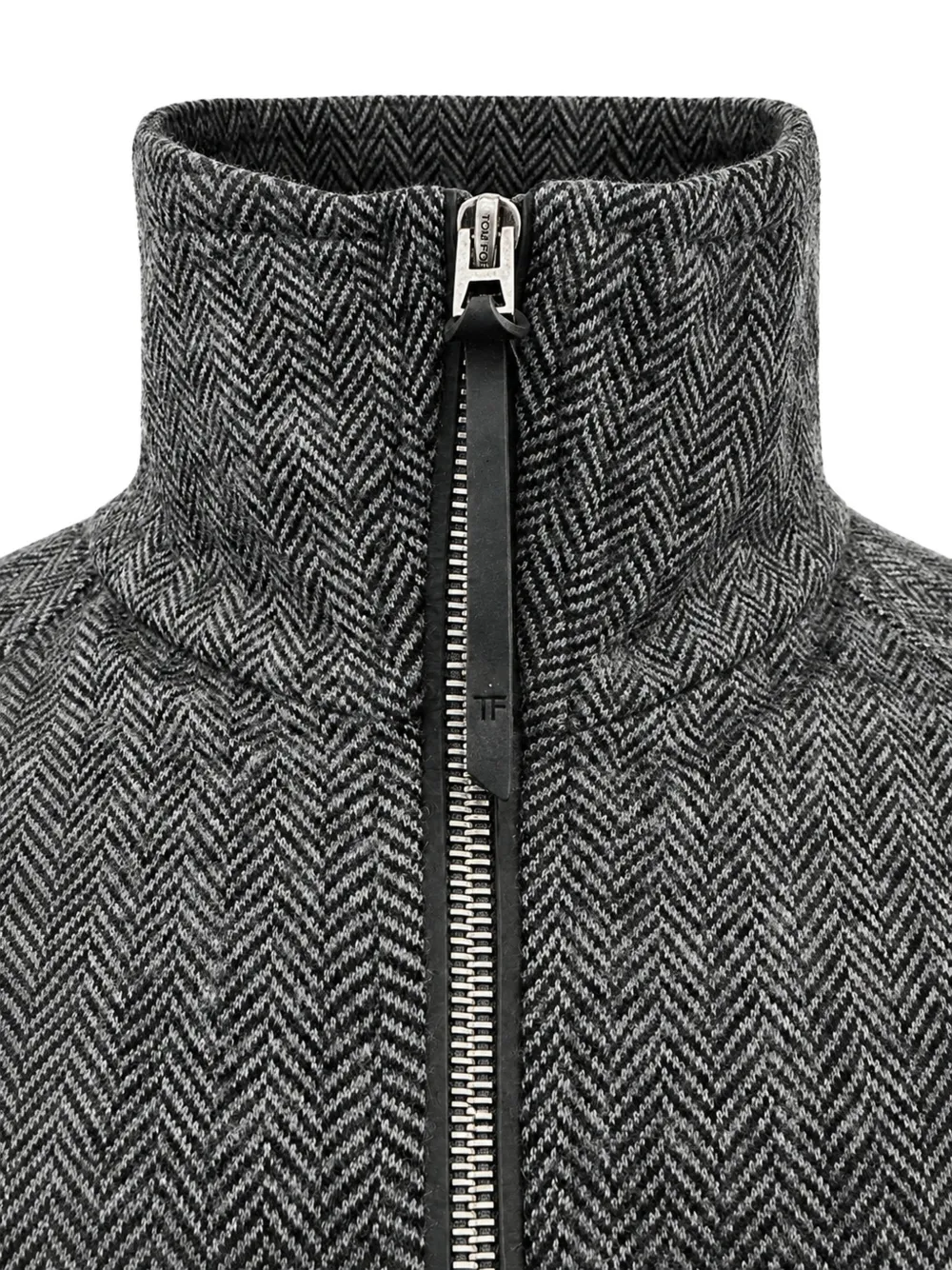 TOM FORD Trui met visgraatpatroon en nubuck-detail Grijs