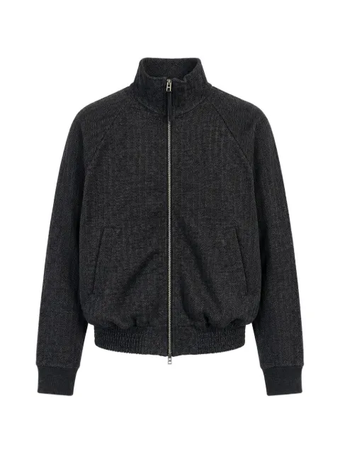 TOM FORD herringbone-pattern nubuck-detail sweater