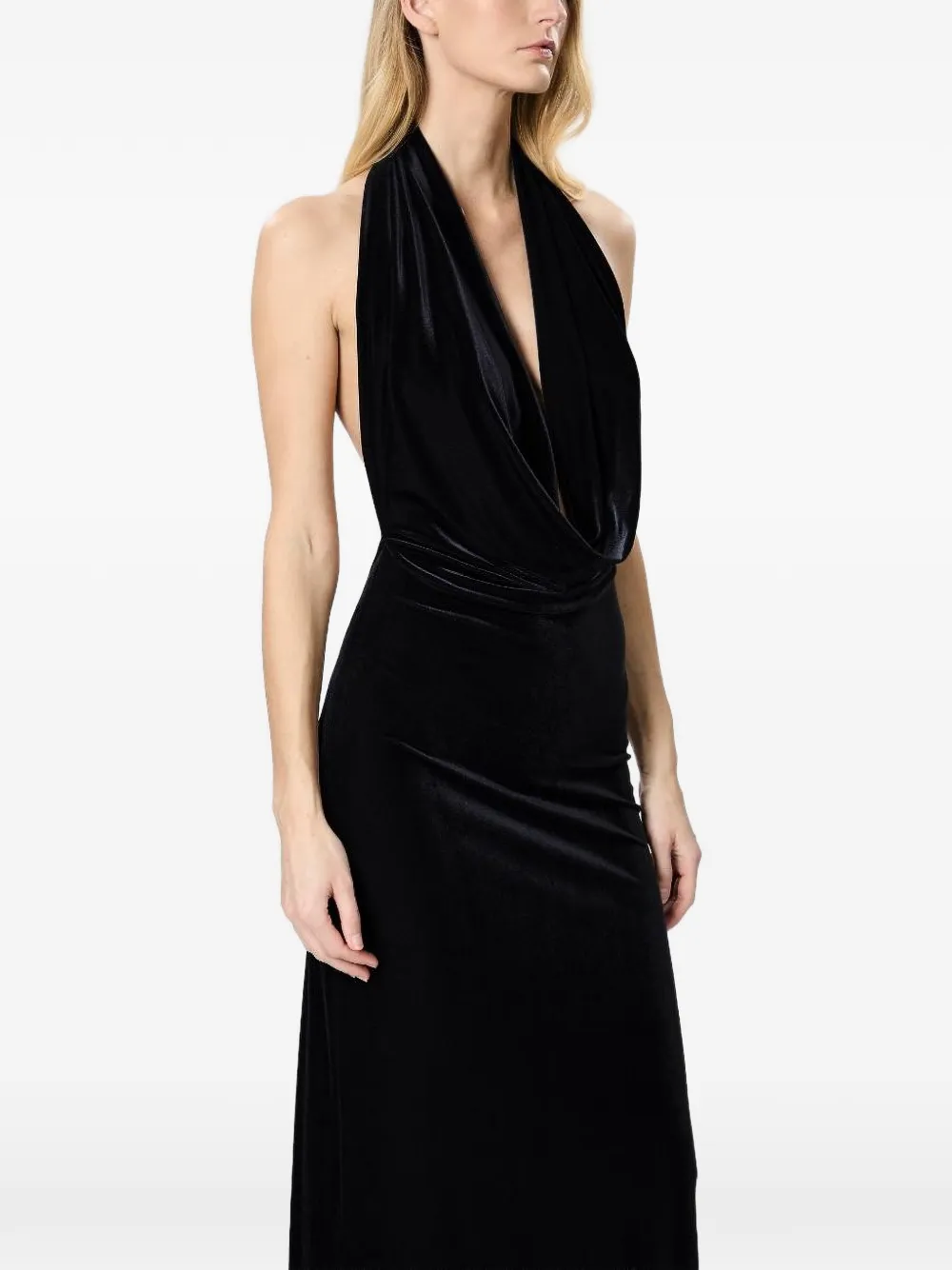 Amazuìn Venus maxi-jurk met halternek Zwart