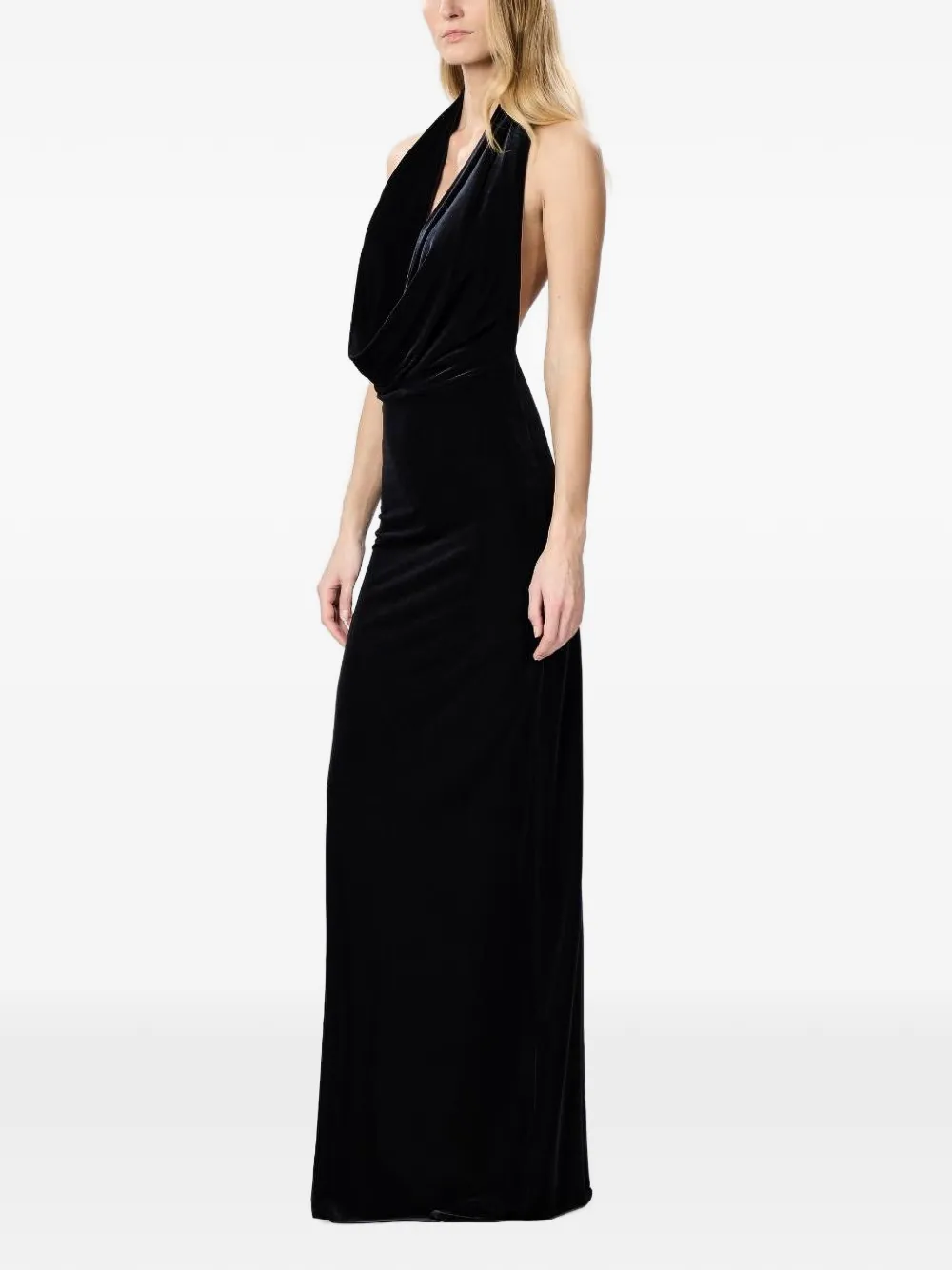 Amazuìn Venus maxi-jurk met halternek Zwart