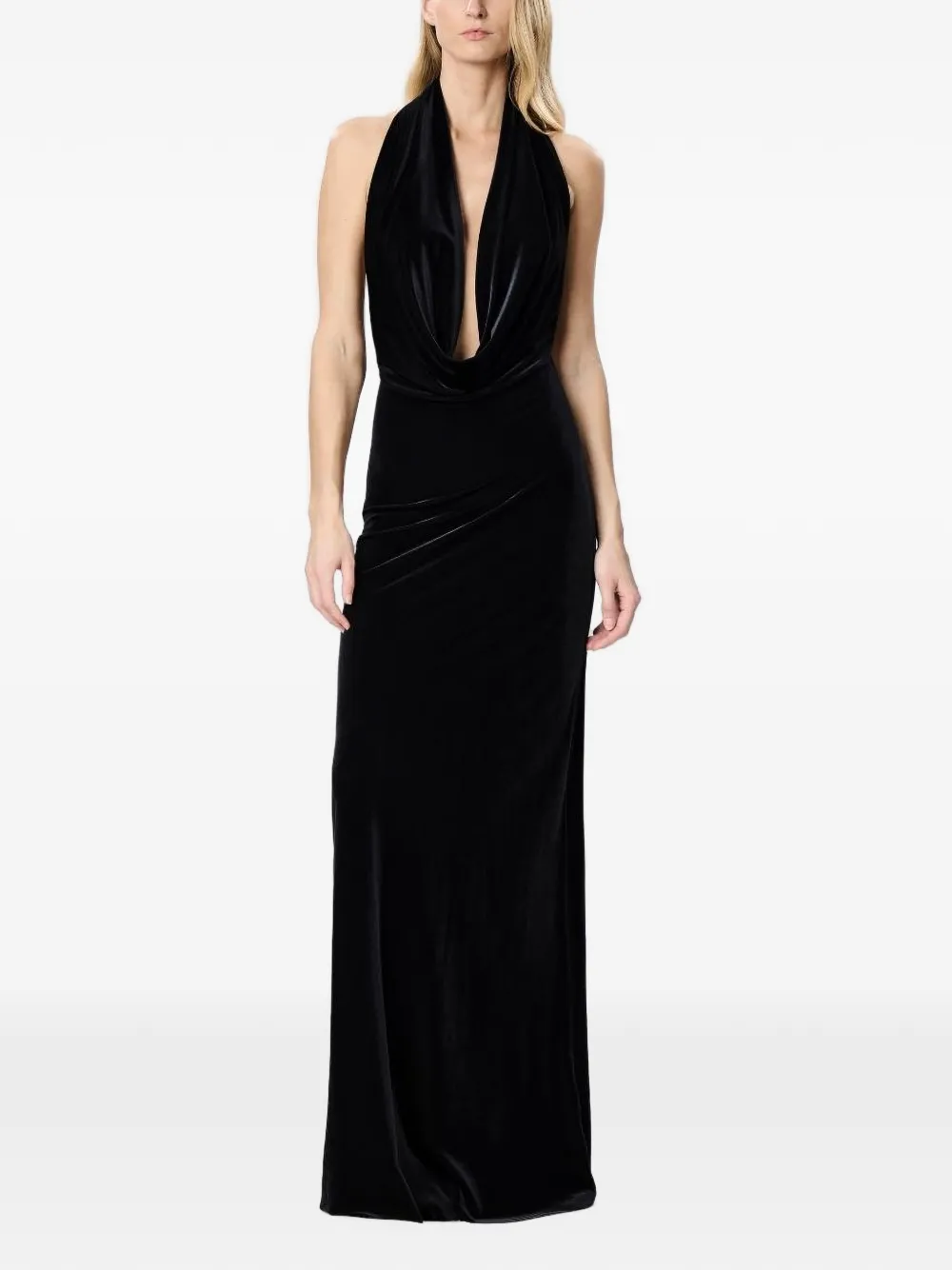 Amazuìn Venus maxi-jurk met halternek Zwart