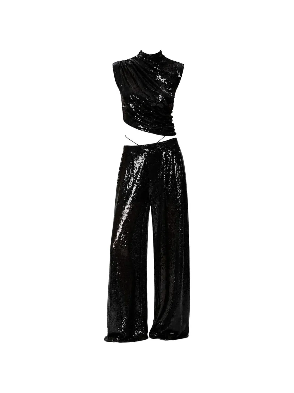 Amazuìn sequin-embroidered cut-out jumpsuit - Schwarz