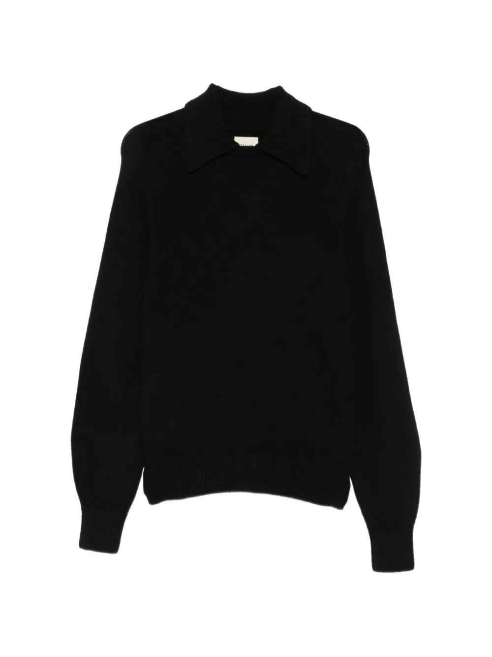 KHAITE overlapping-collar saddle-shoulder sweater - Nero