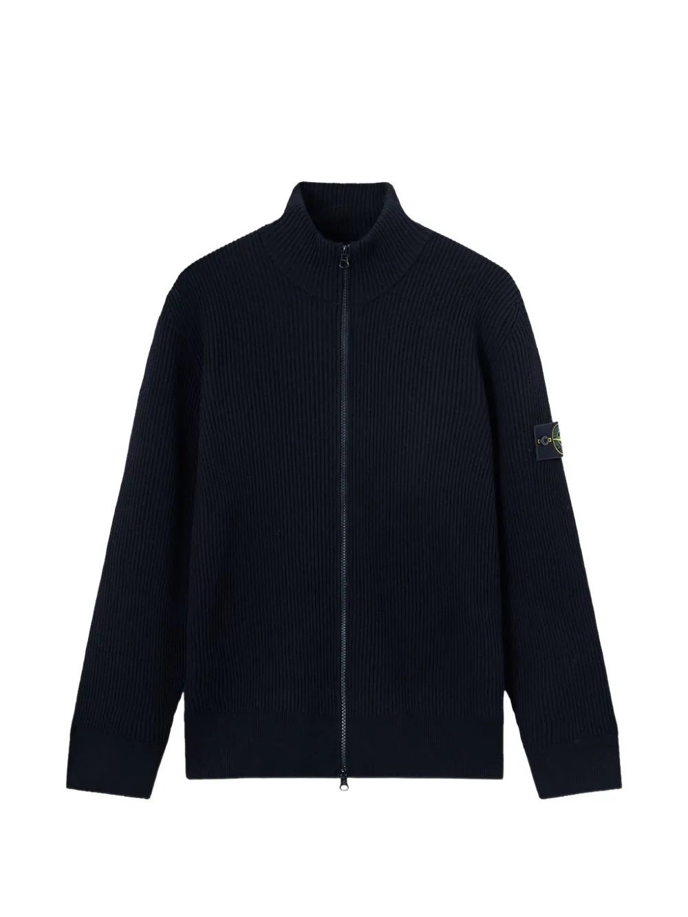 Stone Island ribbed-knit zip-up cardigan - Blu