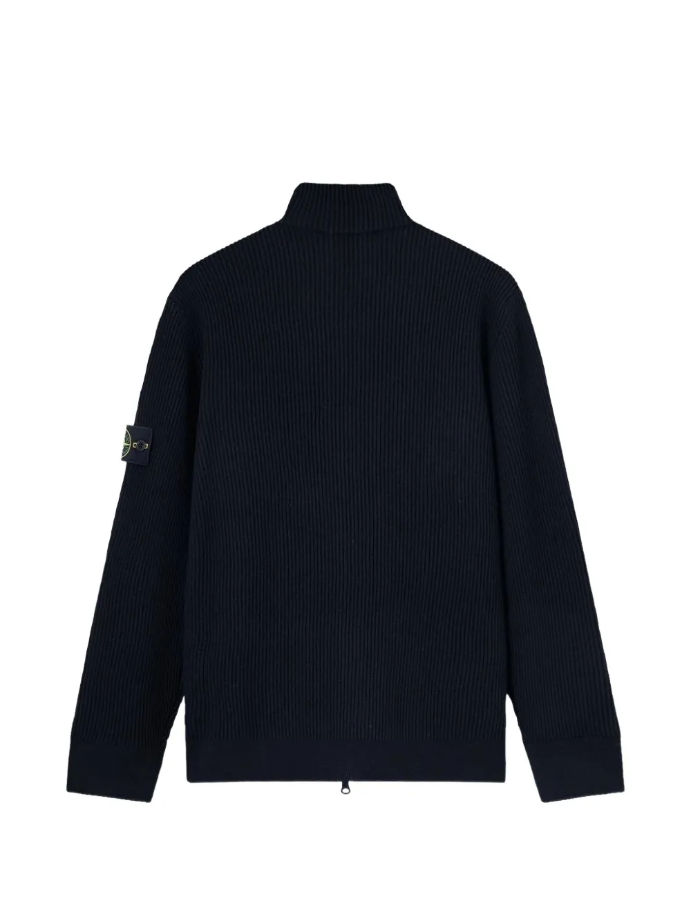 Stone Island ribbed-knit zip-up cardigan Blauw