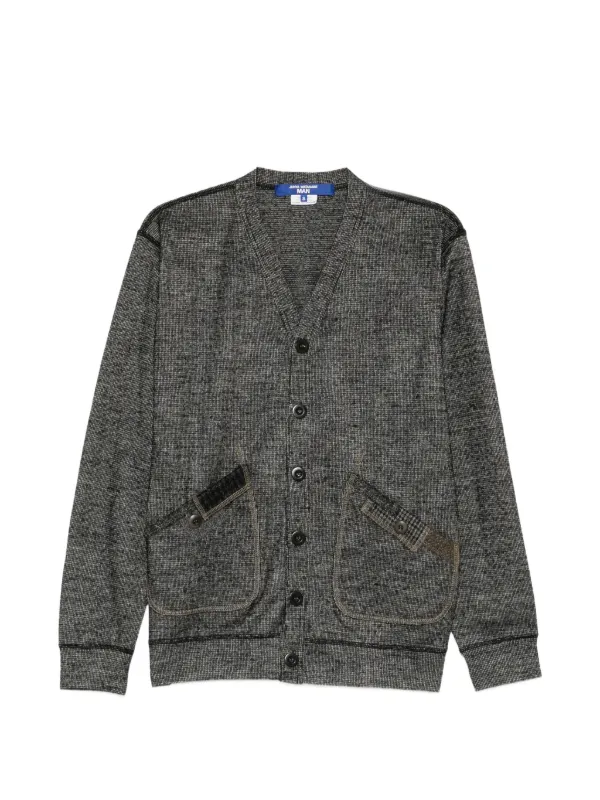 Junya Watanabe Patchwork-detail Button-up Cardigan in Grey
