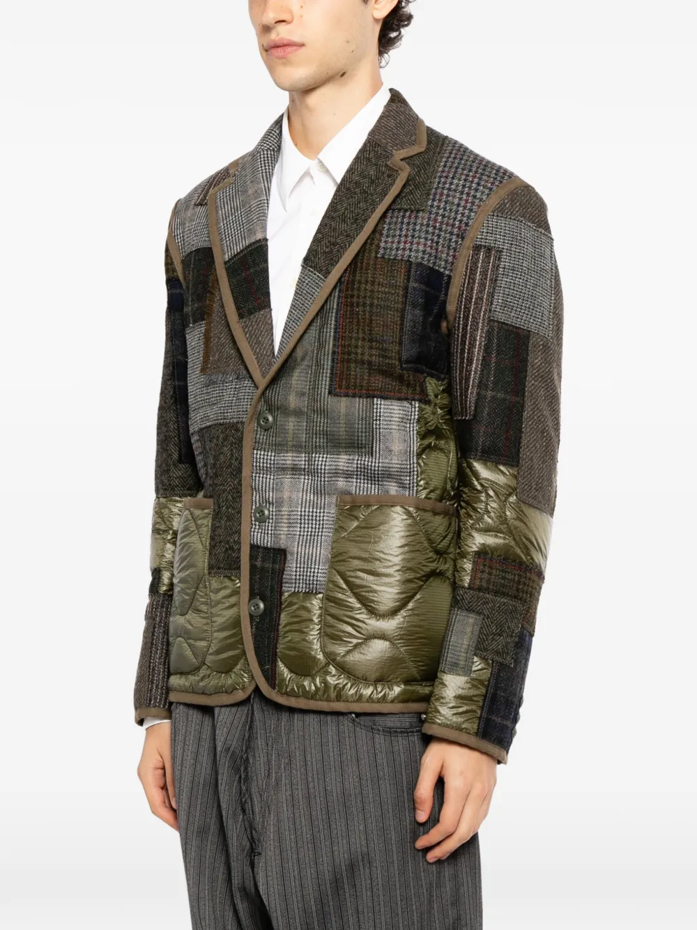 Junya Watanabe Quilted J019 Blazer in Green, view 3