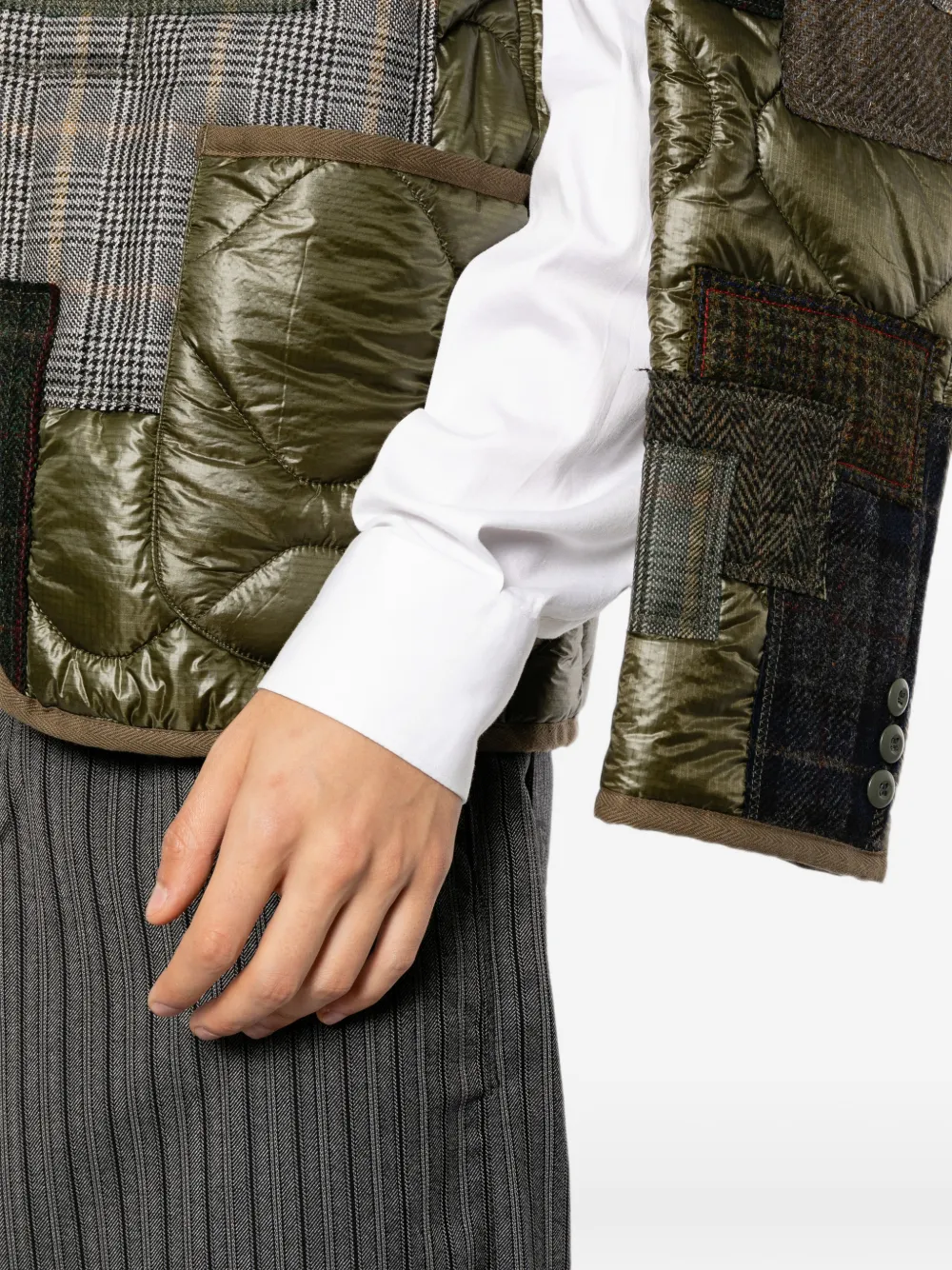 Junya Watanabe Quilted J019 Blazer in Green, view 5