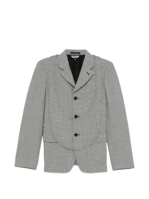 Hed Mayner Pinstripe Collarless Blazer | Grey | FARFETCH