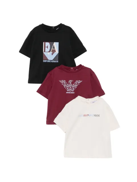 Emporio Armani Kids logo-print T-shirts (set of three)