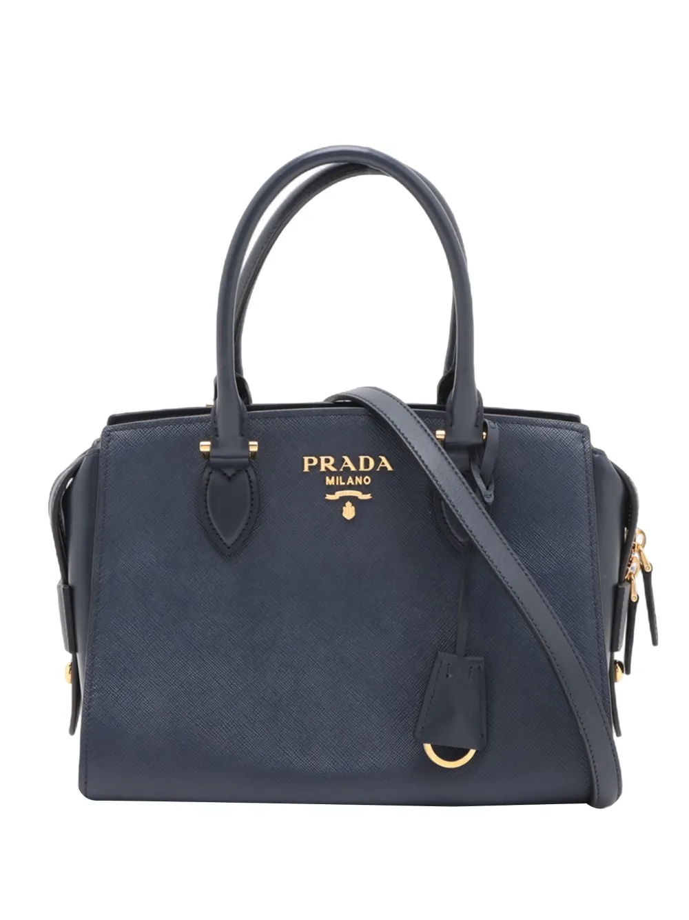 Prada Pre-Owned 2010-2026 Saffiano and Soft Calf satchel - Blau