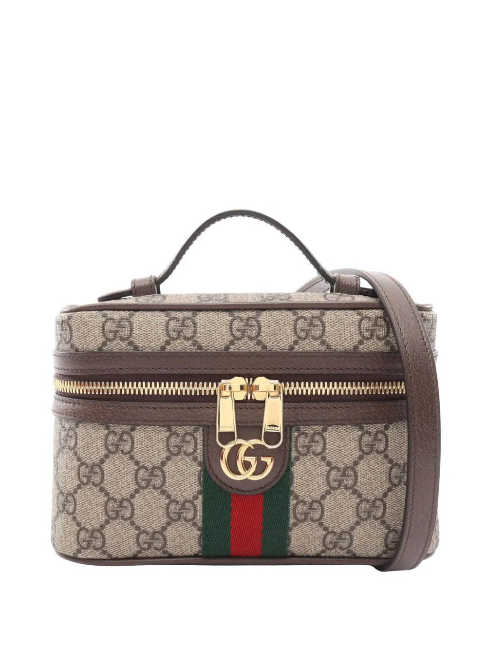 Gucci Pre-Owned 2016-2026 Small GG Supreme Web Ophidia Vanity Bag satchel - Nude