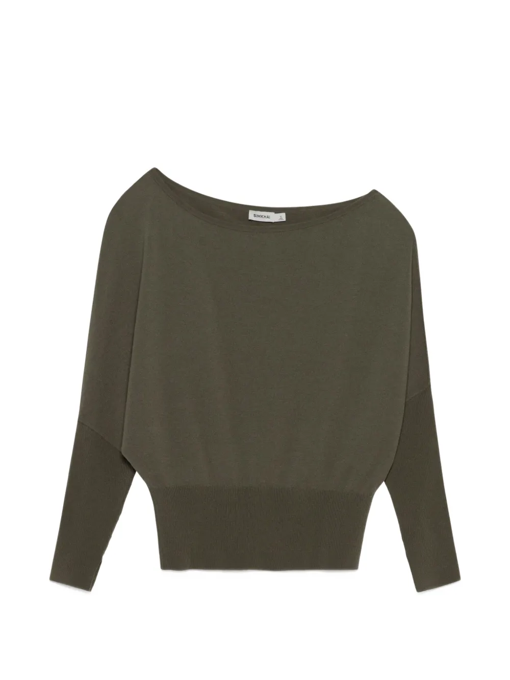 SIMKHAI Lavina draped off-shoulder sweater - Verde