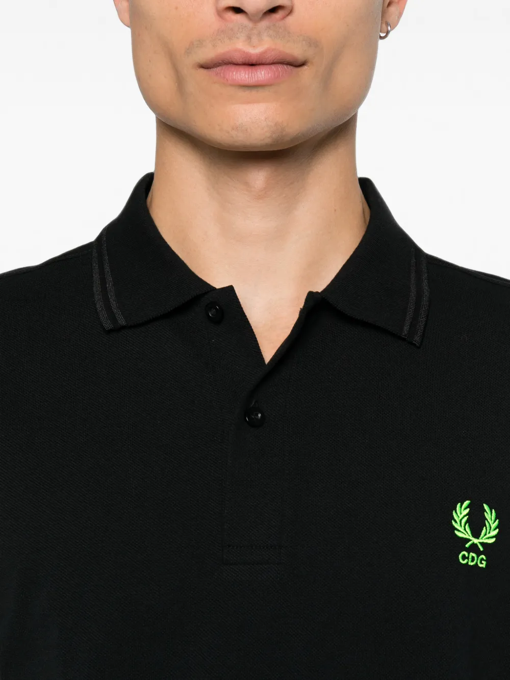 Comme Des Garçons Shirt Poloshirt met geborduurd logo Zwart