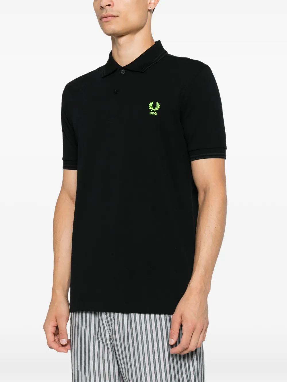 Comme Des Garçons Shirt Poloshirt met geborduurd logo Zwart