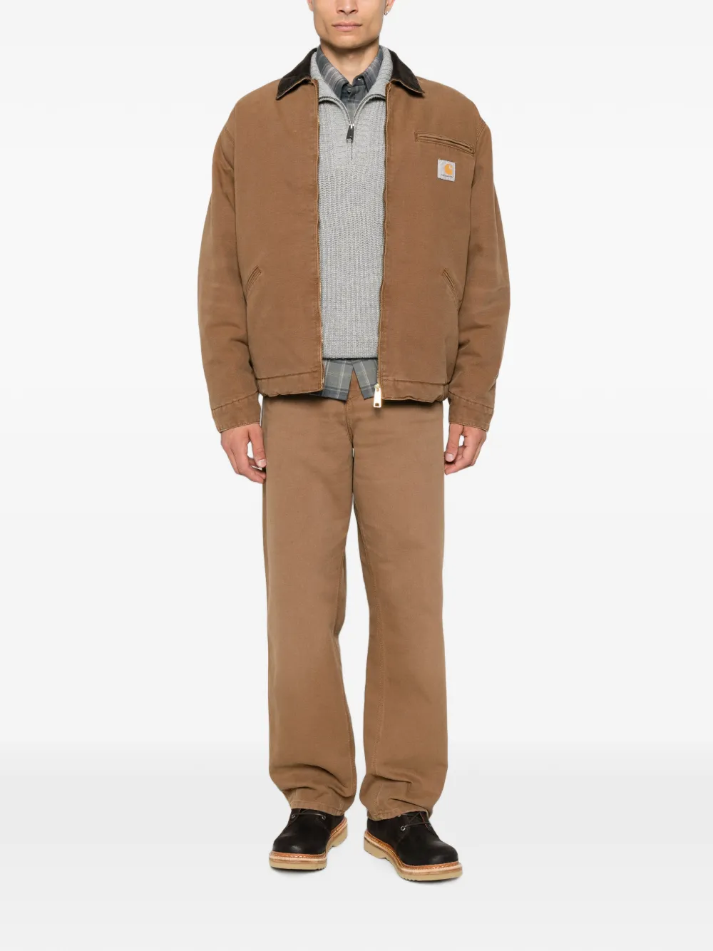 Carhartt WIP OG Detroit shirtjack met ribfluwelen kraag Bruin