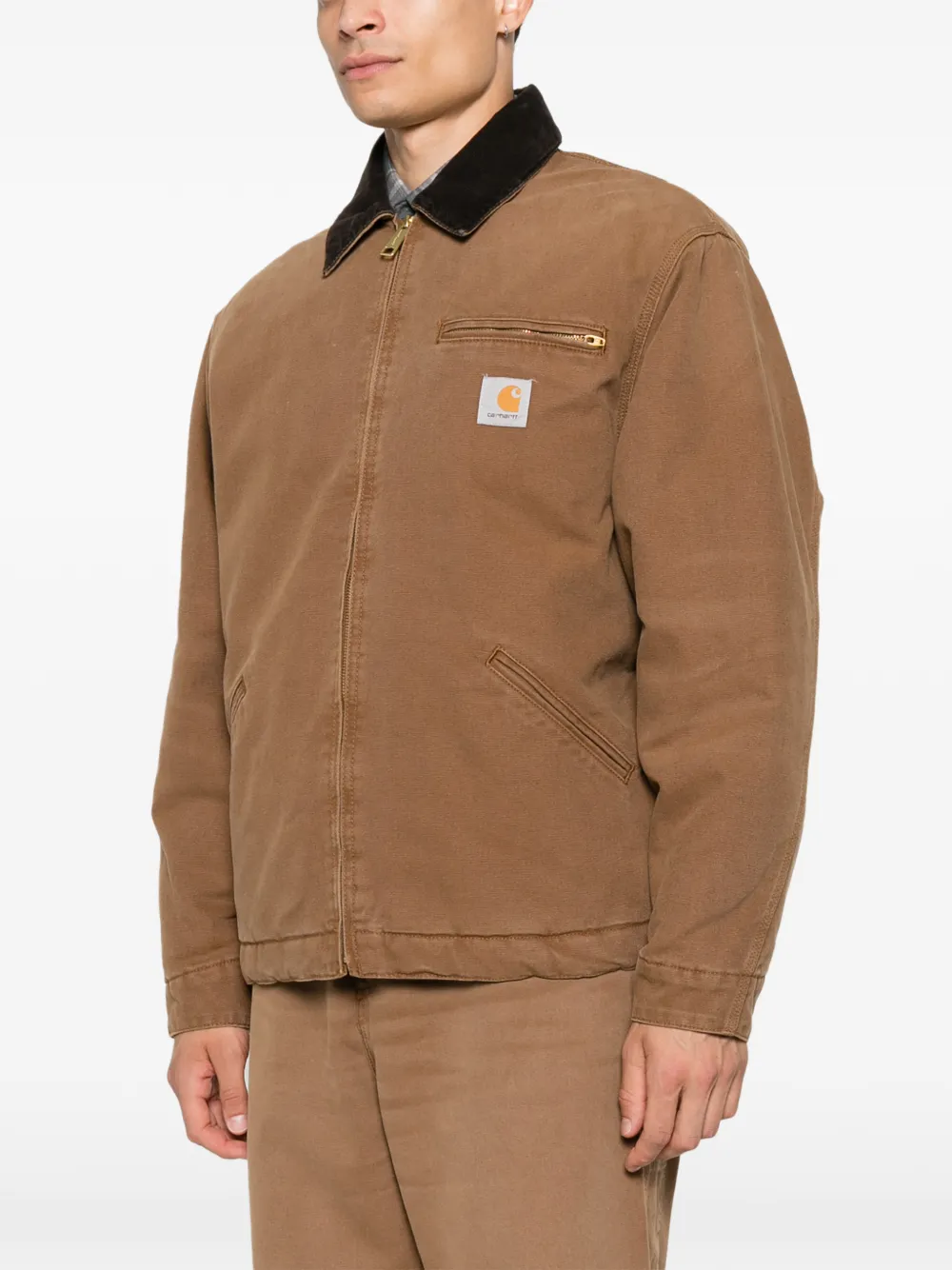 Carhartt WIP OG Detroit shirtjack met ribfluwelen kraag Bruin