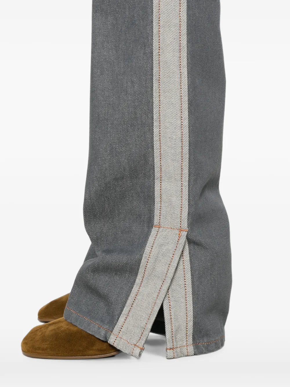 Sportmax Jeans met zijstreep en split bij de zoom Grijs