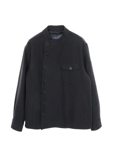 Giorgio Armani Pre-Owned 2010s herringbone asymmetric jacket