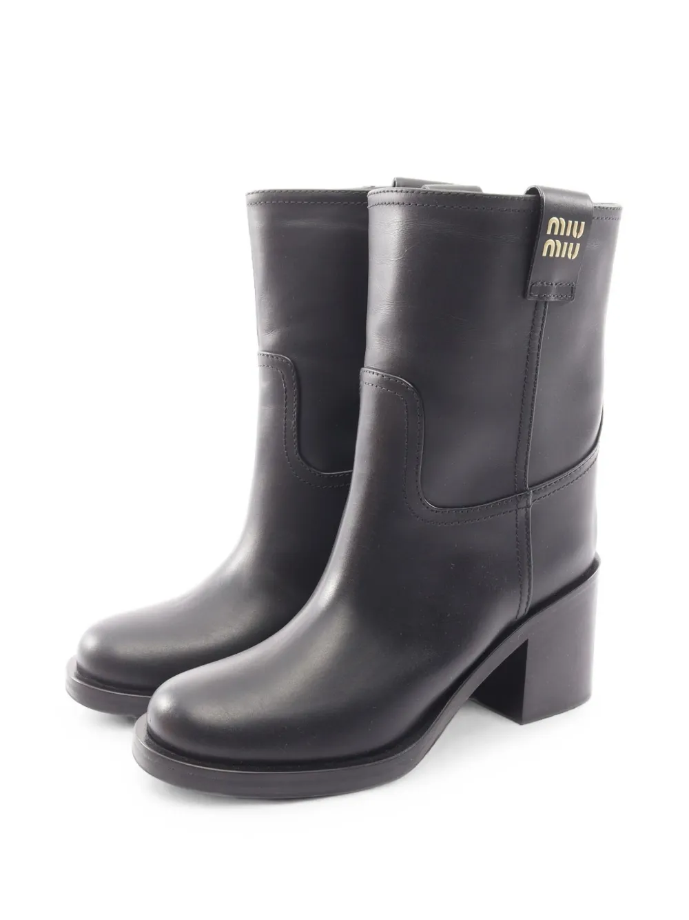 Miu Miu Pre-Owned Stivali con placca logo anni 2010 - Nero