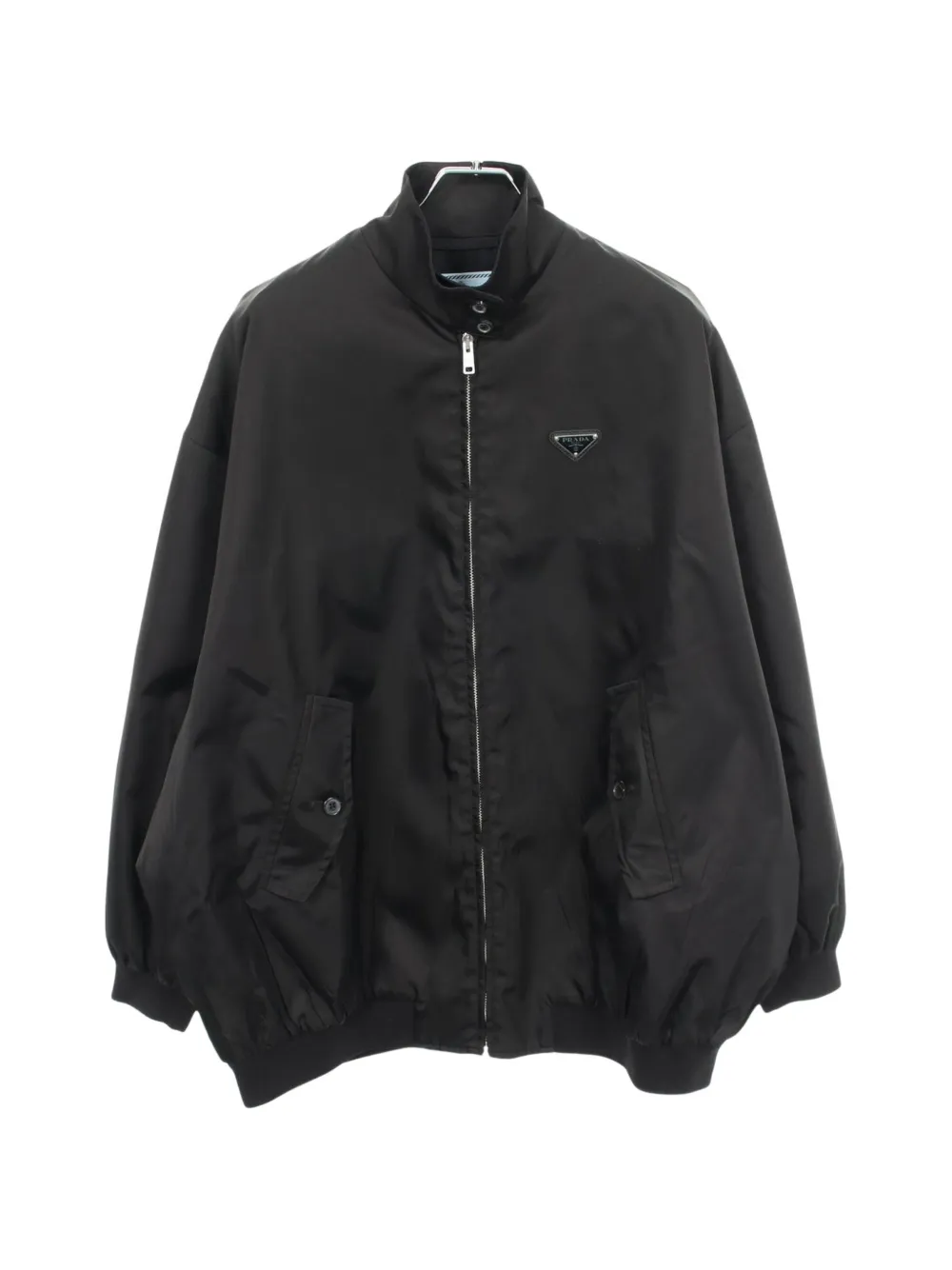 Prada Pre-Owned 2010s Re-Nylon triangle logo blouson jacket - Nero