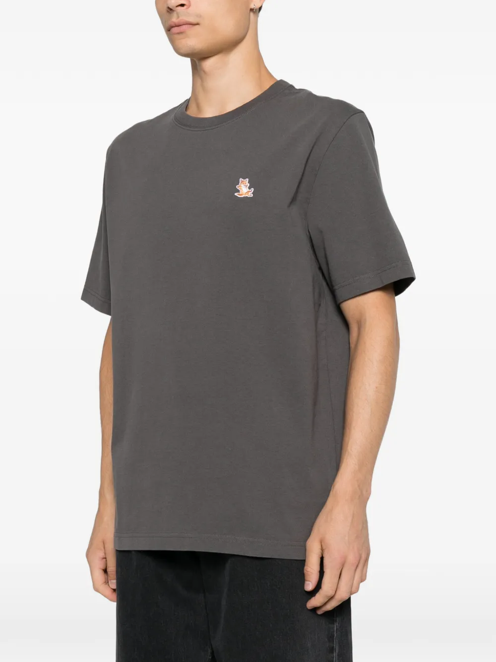 Maison Kitsuné T-shirt met logopatch Grijs