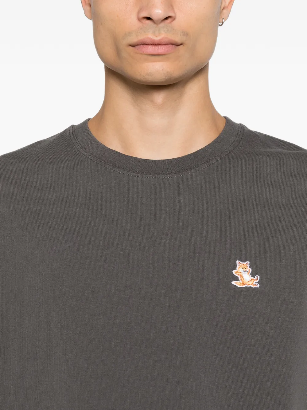Maison Kitsuné T-shirt met logopatch Grijs