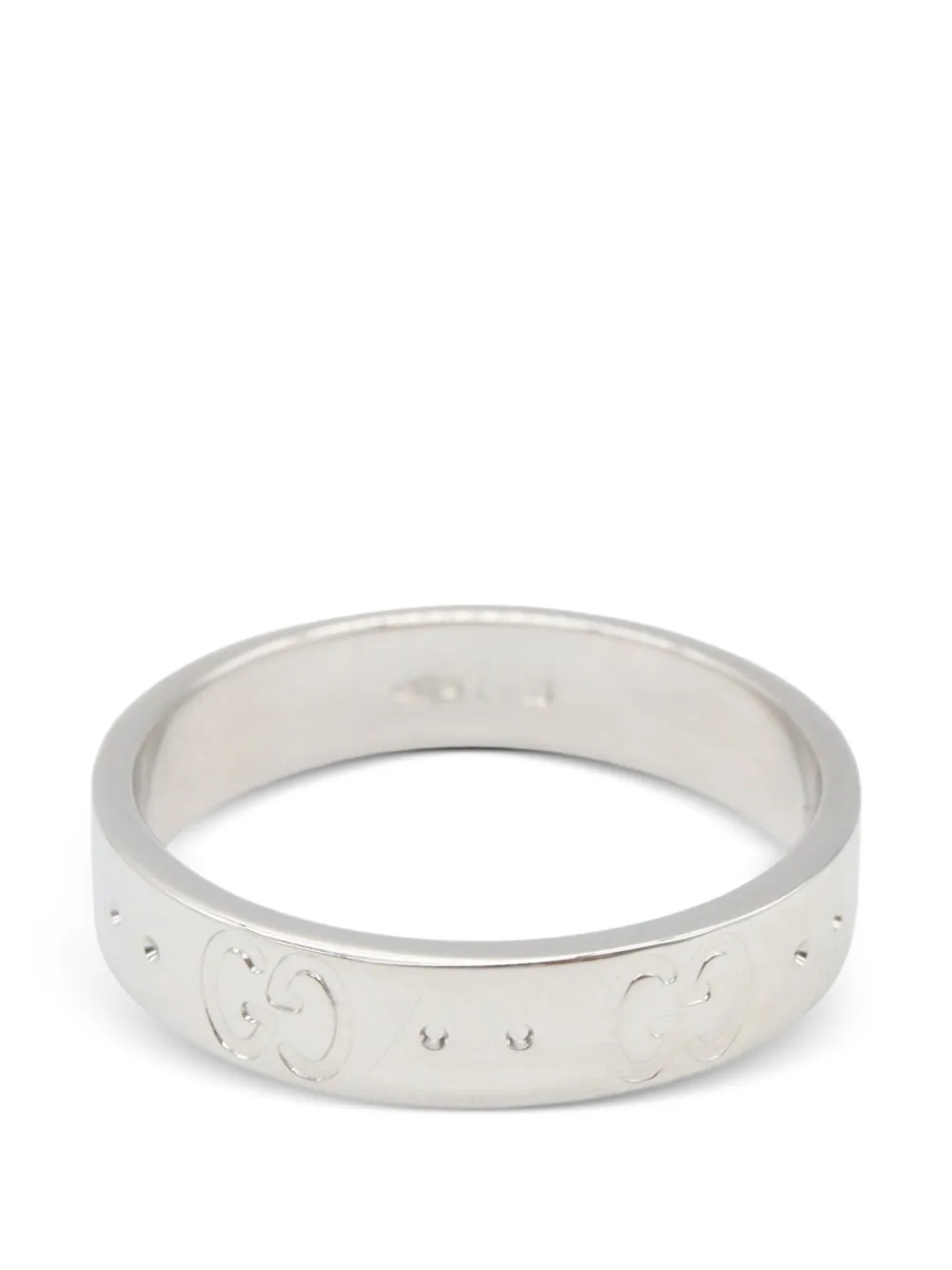Pre-owned Gucci 2010s Icon Gg Ring In Silver