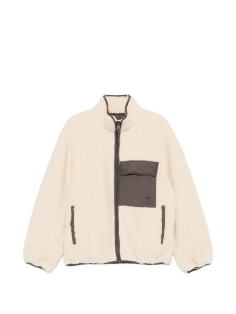 Maison Kitsuné fleece-texture panelled jacket